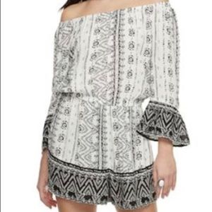 floral off the shoulder romper